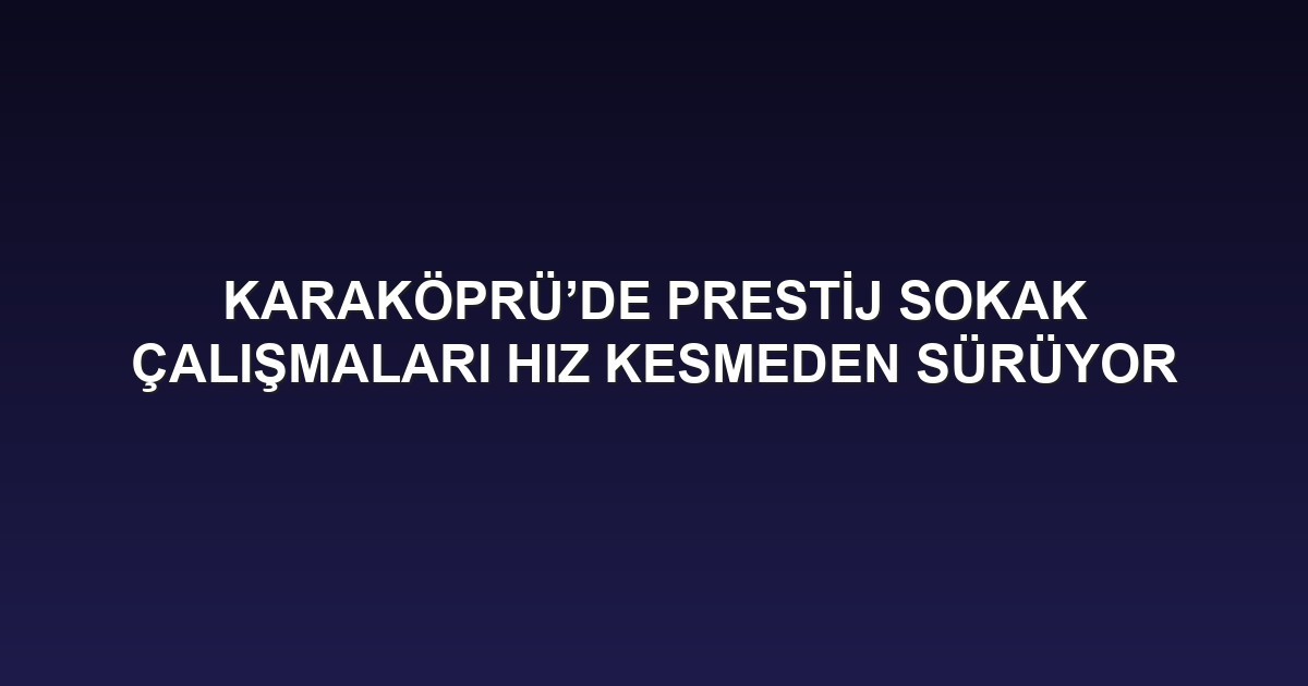 KARAKÖPRÜ’DE PRESTİJ SOKAK ÇALIŞMALARI HIZ KESMEDEN SÜRÜYOR